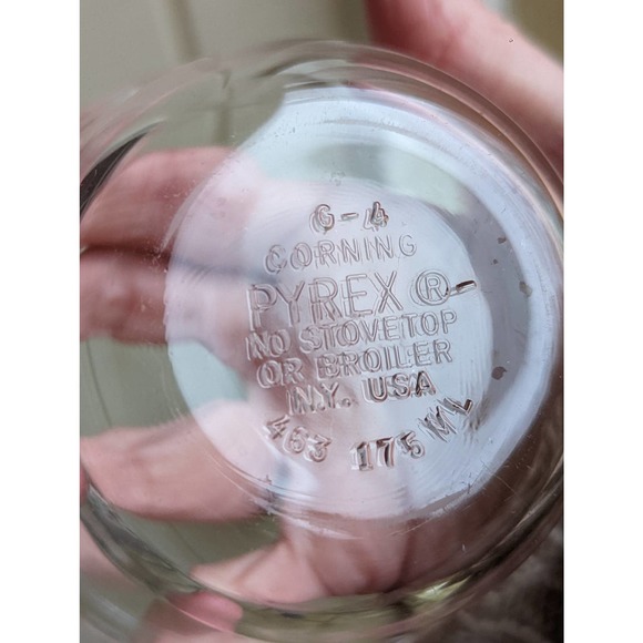 Vtg Set of 4 Pyrex Clear Glass Scalloped Edge 3 Ringed Custard Cups #463 - 6 oz - Picture 7 of 8